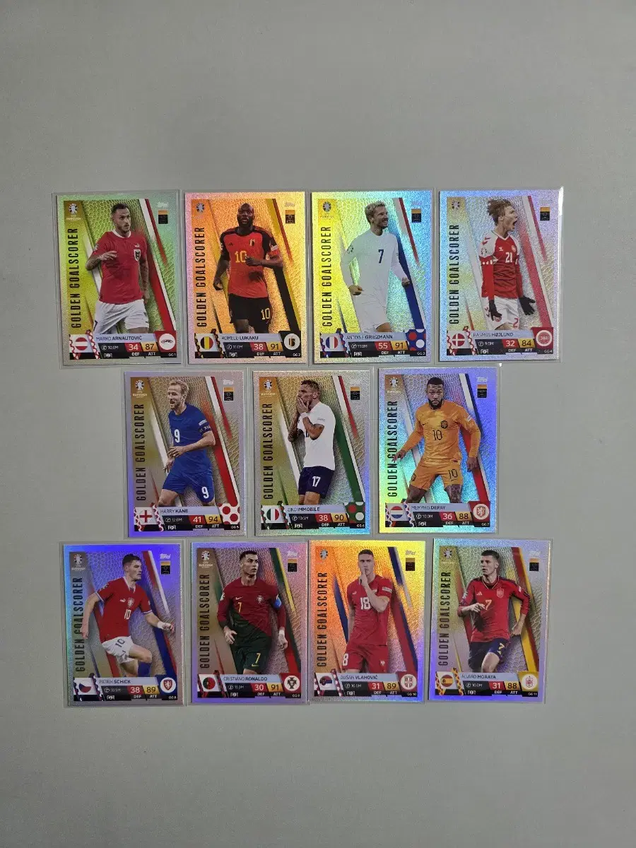 TOPPS 유로 2024 golden goalscorer 카드 11장세트