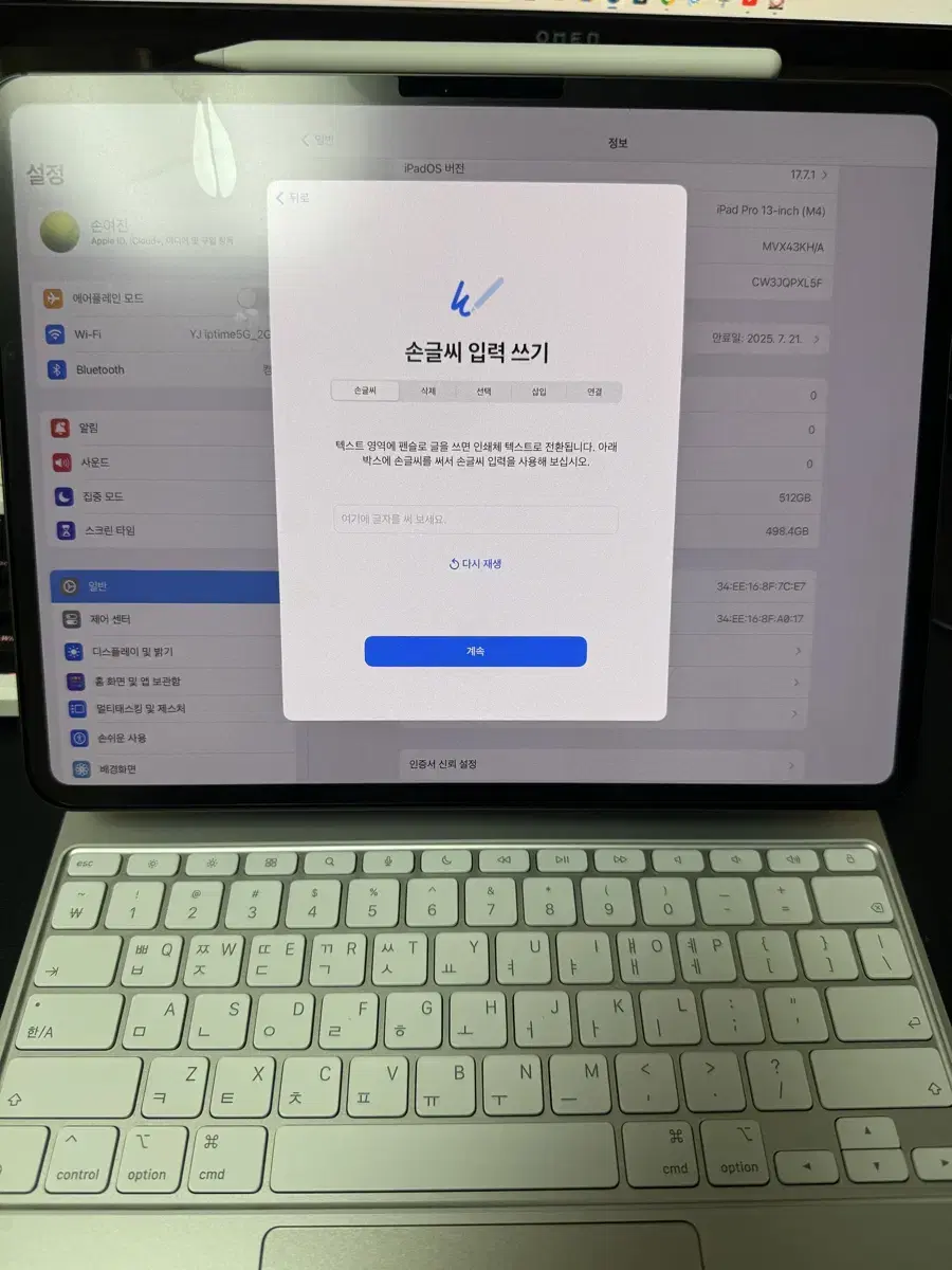 아이패드 프로 13 M4 스탠다드 글라스,스페이스블랙 512GB,와이파이