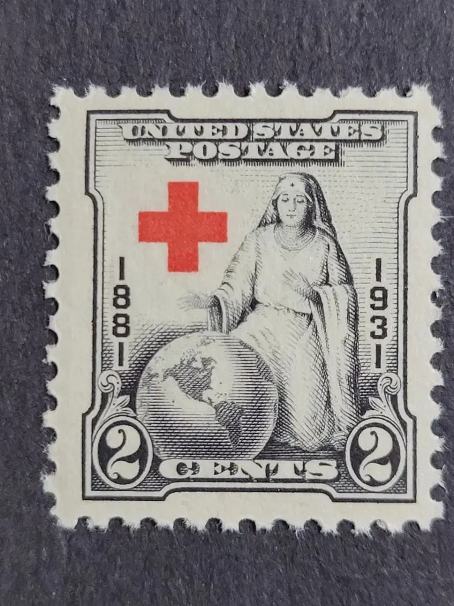 (미국우표)1931년 적십자창립50주년기념 우표Red Cross of