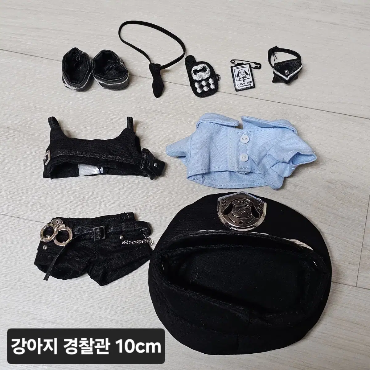 10cm 솜인형옷 강아지 경찰관, 고양이 경찰관 일괄양도