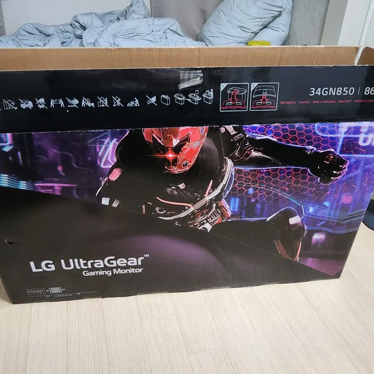 풀박 LG 34GN850 + 모니터암 (부산 직거래)