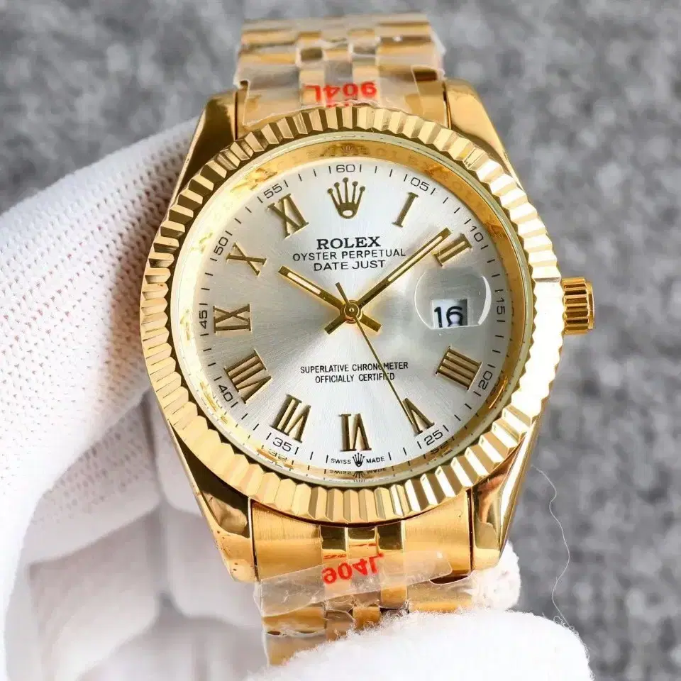 Rolex로렉스 남성용 41mm 뉴 로마 레터링 워치