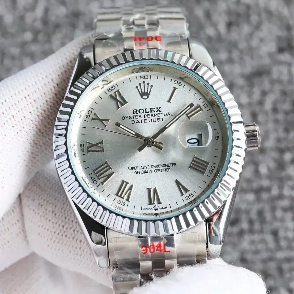 Rolex로렉스 남성용 41mm 뉴 로마 레터링 워치