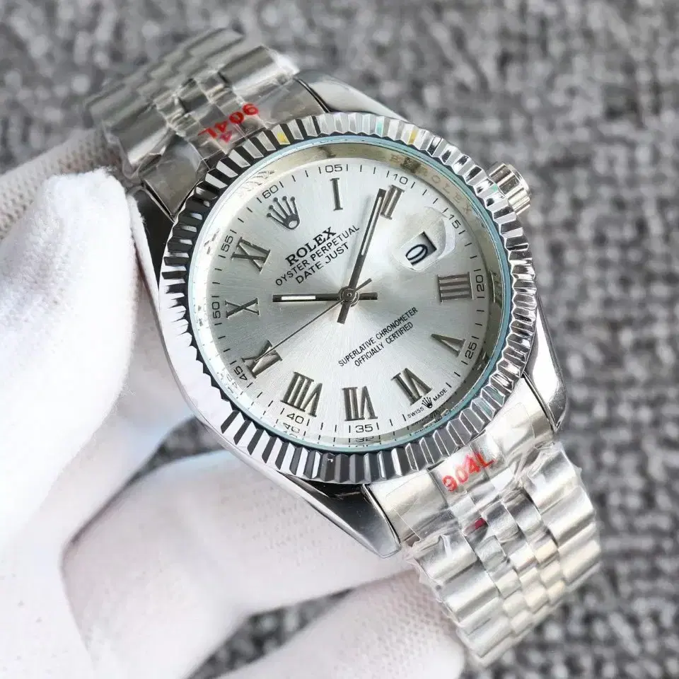 Rolex로렉스 남성용 41mm 뉴 로마 레터링 워치