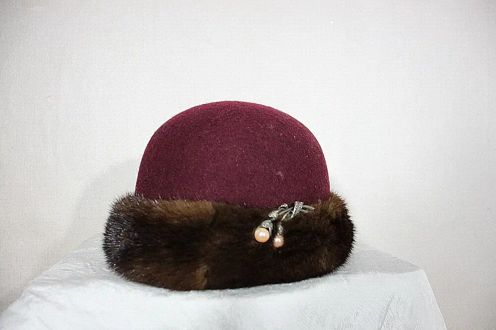 woman mink cap