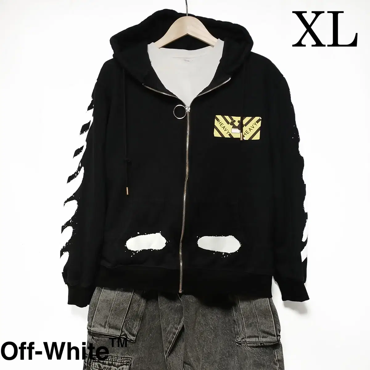 오프화이트 프린팅 집업 오버핏 후디 | Off-White Zip Hood