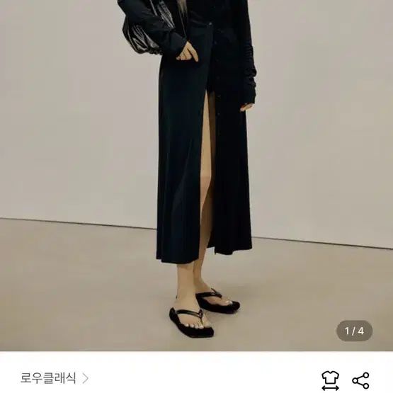 로우클래식 21ss jersey long shirt dress black