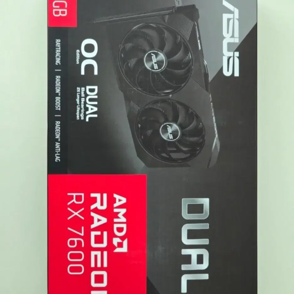 [거의 새것] ASUS 라데온 듀얼 RX 7600 그래픽카드