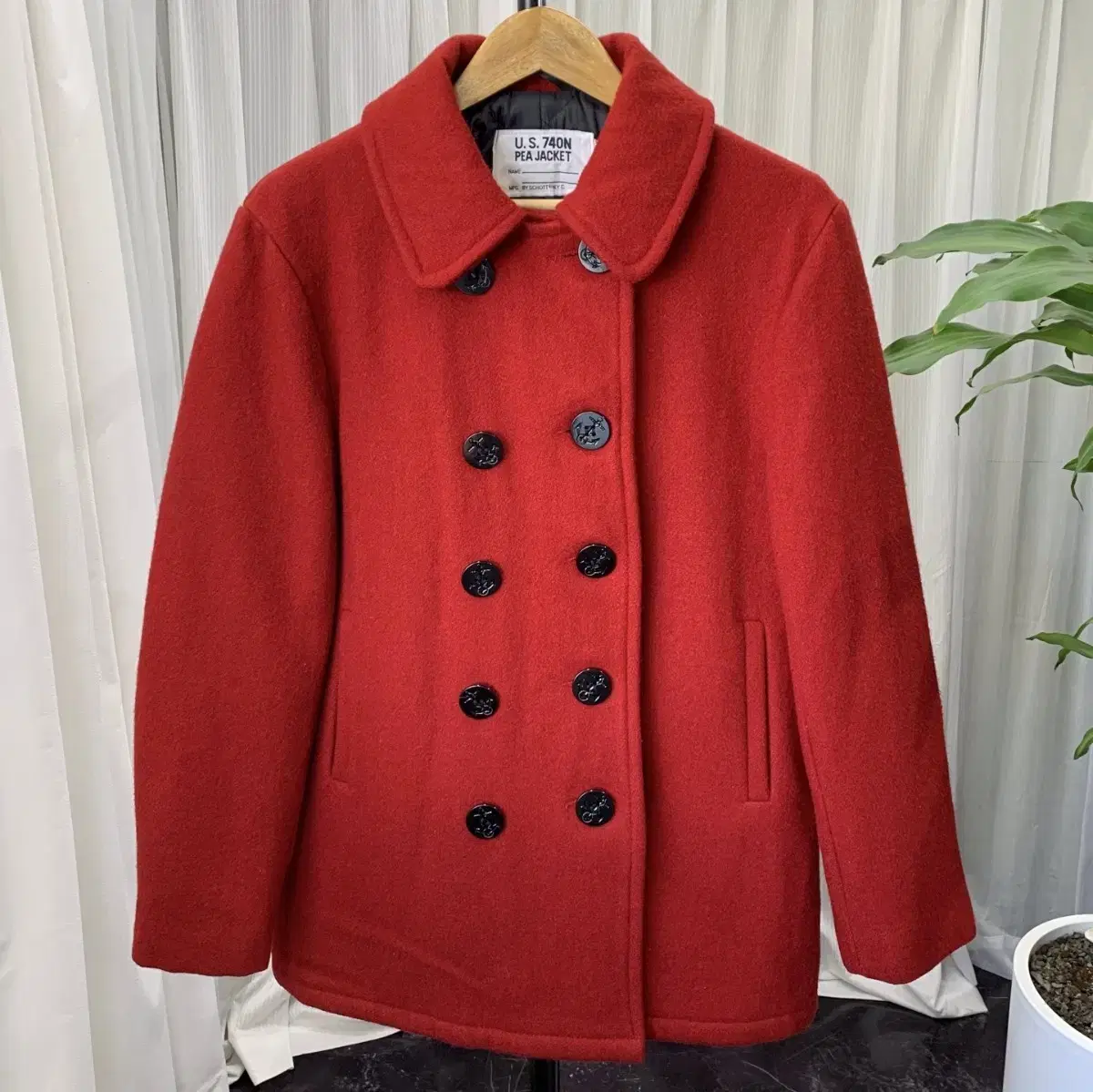 Schott US 740N PEA JACKET 쇼트 레드 피코트