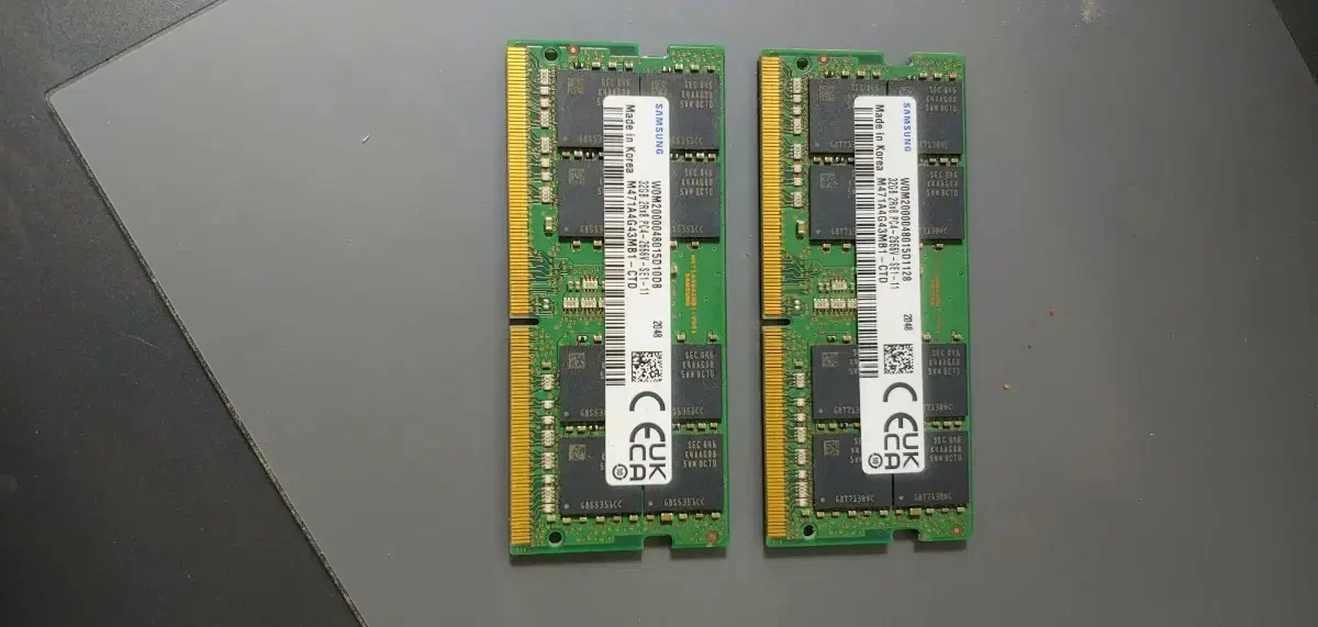 삼성 32gb 2rx8 pc4 2666v 노트북램 2개