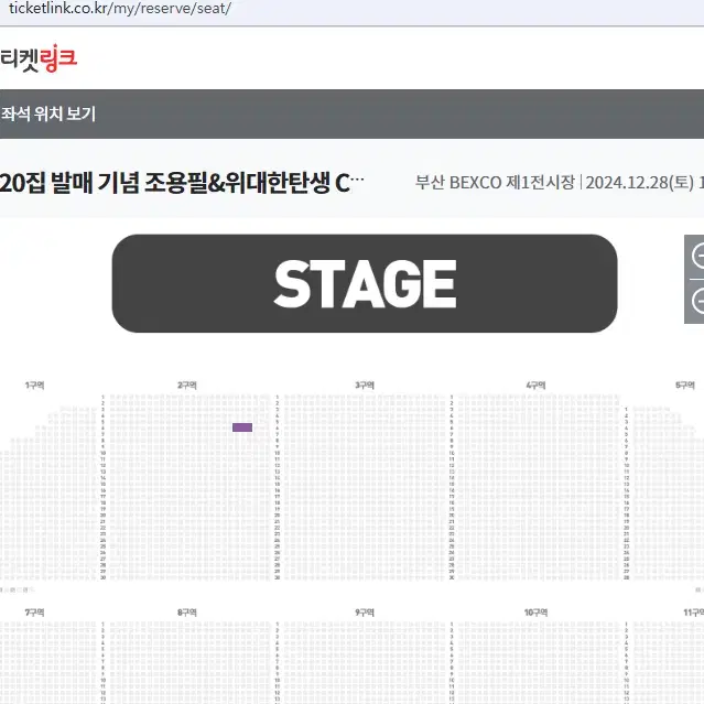 조용필 콘서트 - 부산 - VIP석 6열 1석