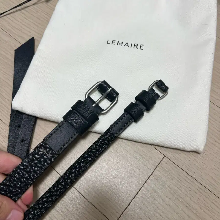 르메르 Lemaire 레이어드 더블 버클 벨트 블랙