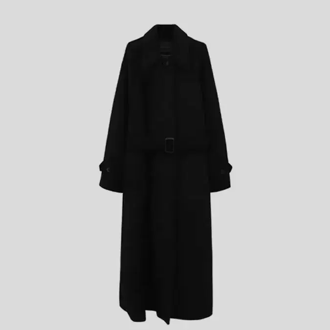 트리밍버드 Traum Balmacaan Long Coat [ Black