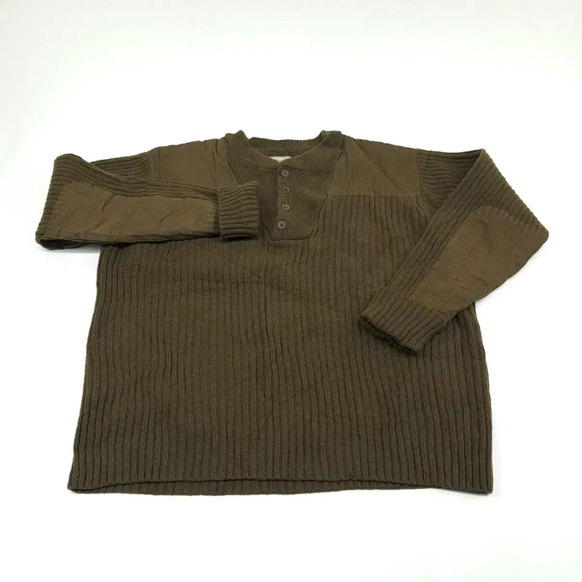 (CS251)XL 엘엘빈 카키 US Army 커멘트 니트 스웨터 knit