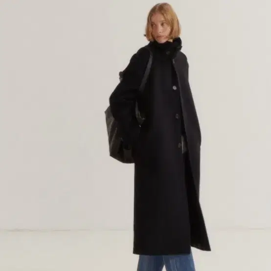 던스트 unisex belted wool mac coat black(s)