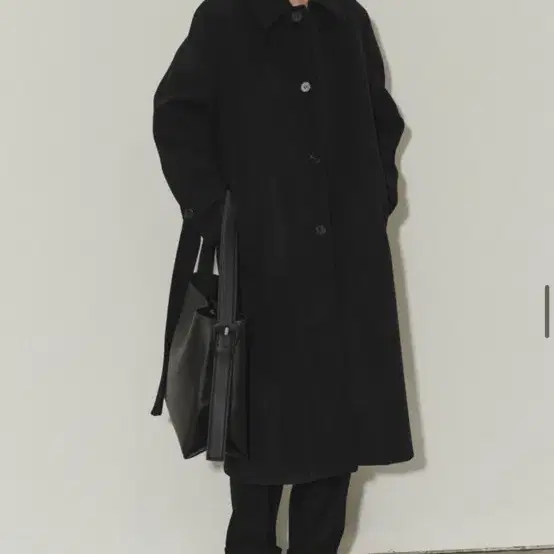 던스트 unisex belted wool mac coat black(s)