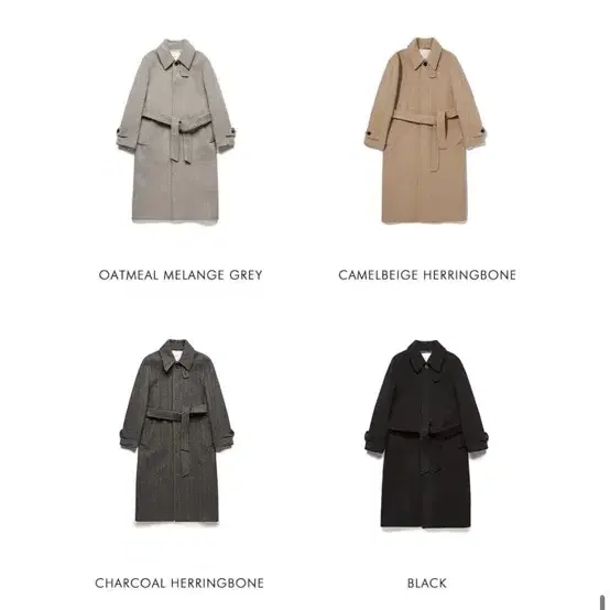 던스트 unisex belted wool mac coat black(s)