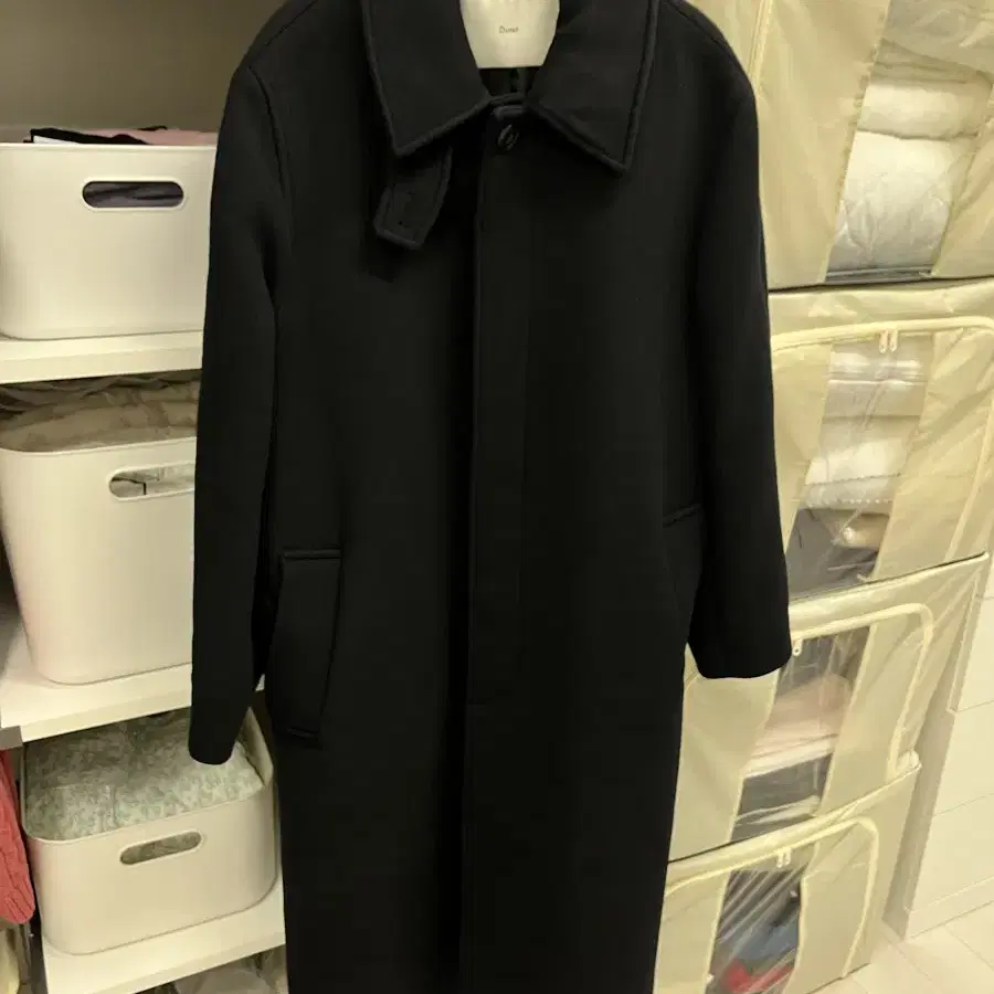 던스트 unisex belted wool mac coat black(s)