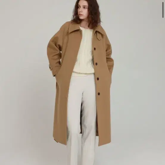 링서울 hidden single wool coat  Camel