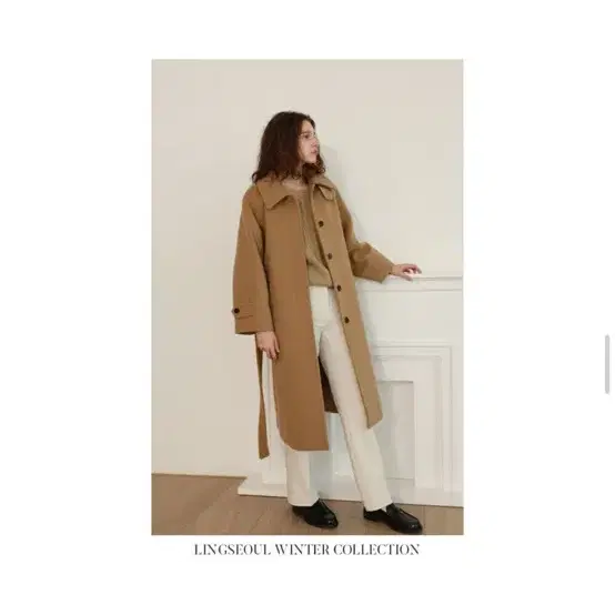 링서울 hidden single wool coat  Camel