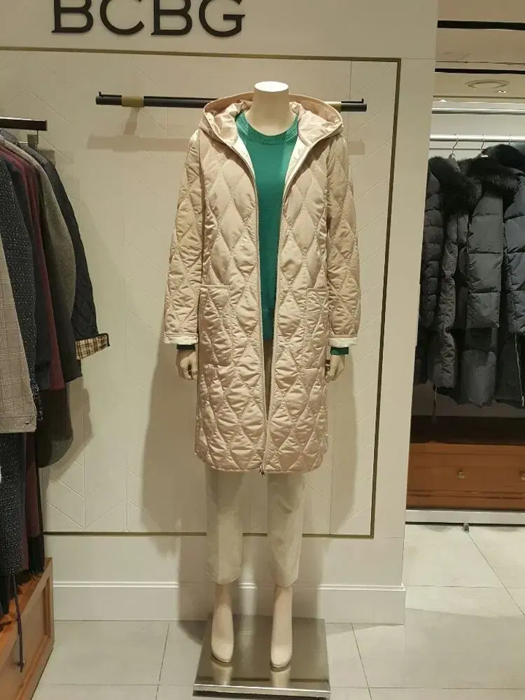 bcbg 후드 경량롱패딩