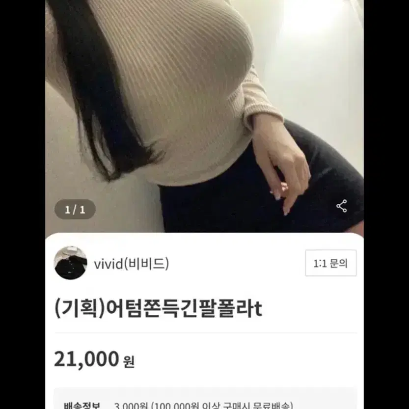 비비드마켓 이연송 어텀 쫀득 골지 굴림 폴라티