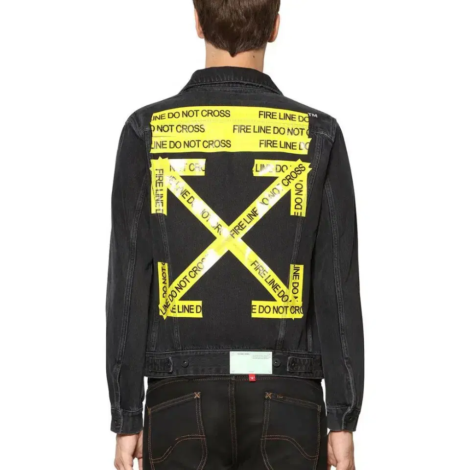 OFF WHITE 18ss 오프화이트 파이어라인 테이프 데님자켓