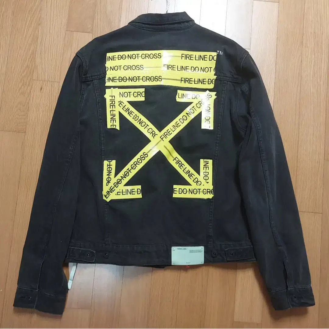 OFF WHITE 18ss 오프화이트 파이어라인 테이프 데님자켓