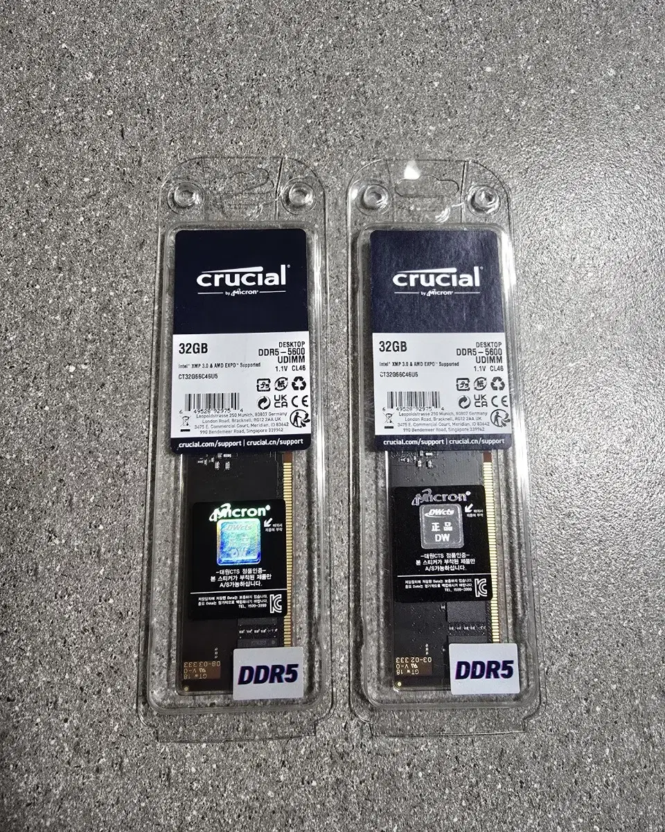 마이크론 ddr5-5600 64gb (32+32) 램 미개봉