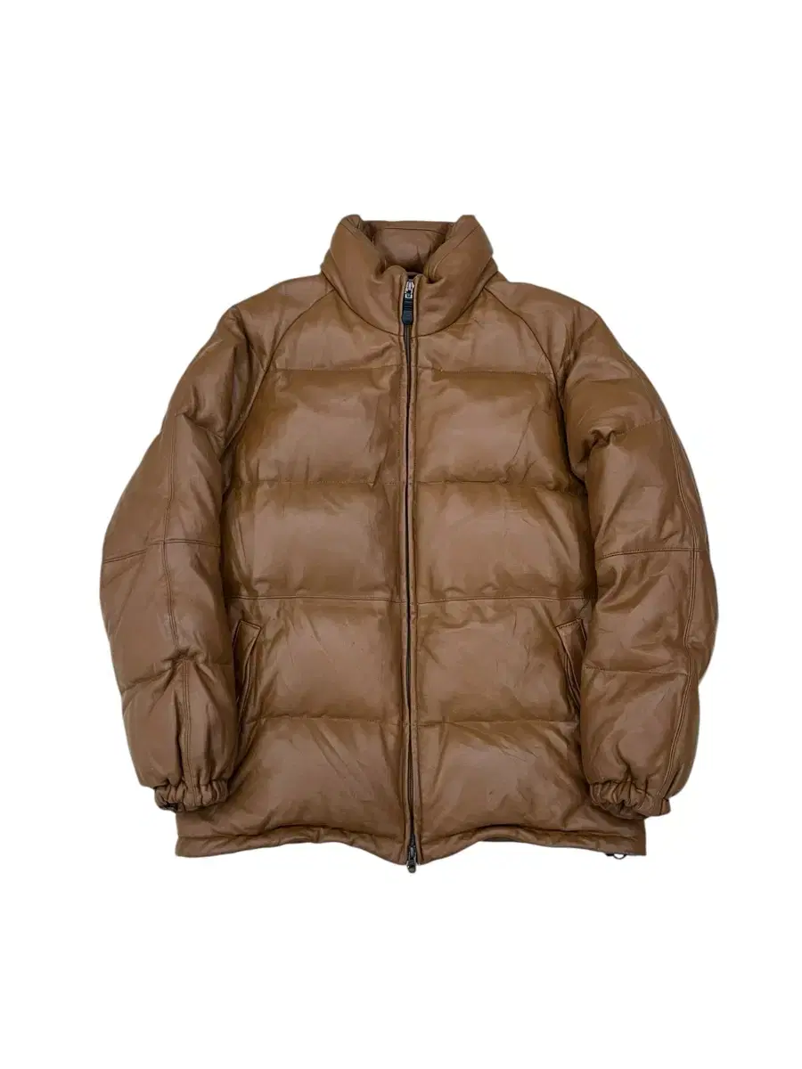 00s First Down Leather Puffer Jacket