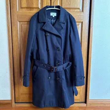 유니클로 네이비 더블 브레스트 트렌치 코트