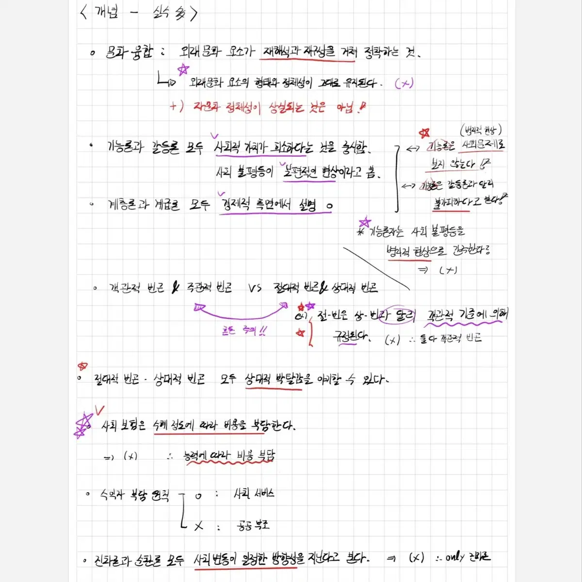 사문/경제 개념정리 노트 판매