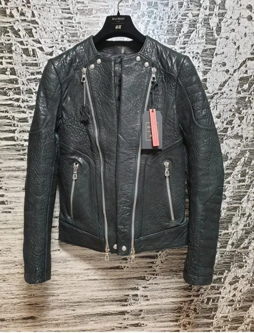 (정품) BALMAIN x H & M  leather Biker J