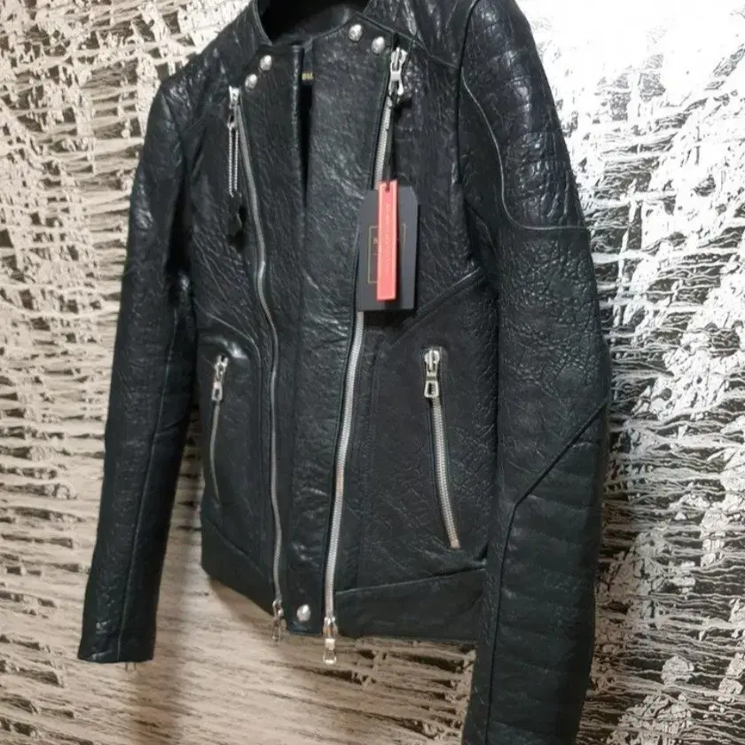 (정품) BALMAIN x H & M  leather Biker J