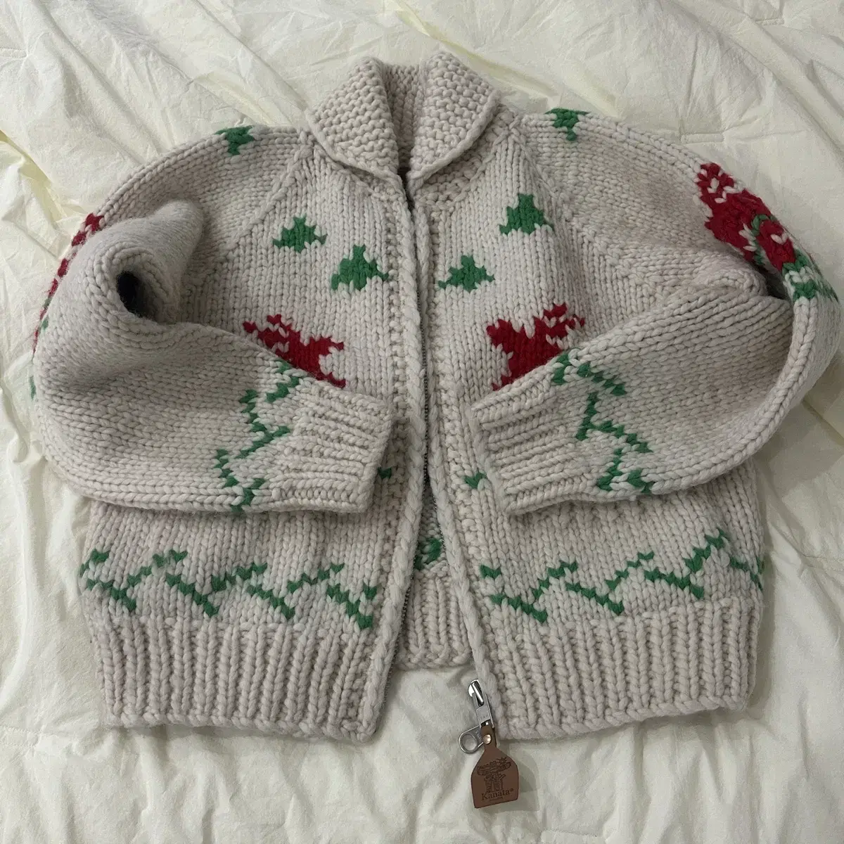 얼바닉30 스키 코위찬 cowichan cardigan