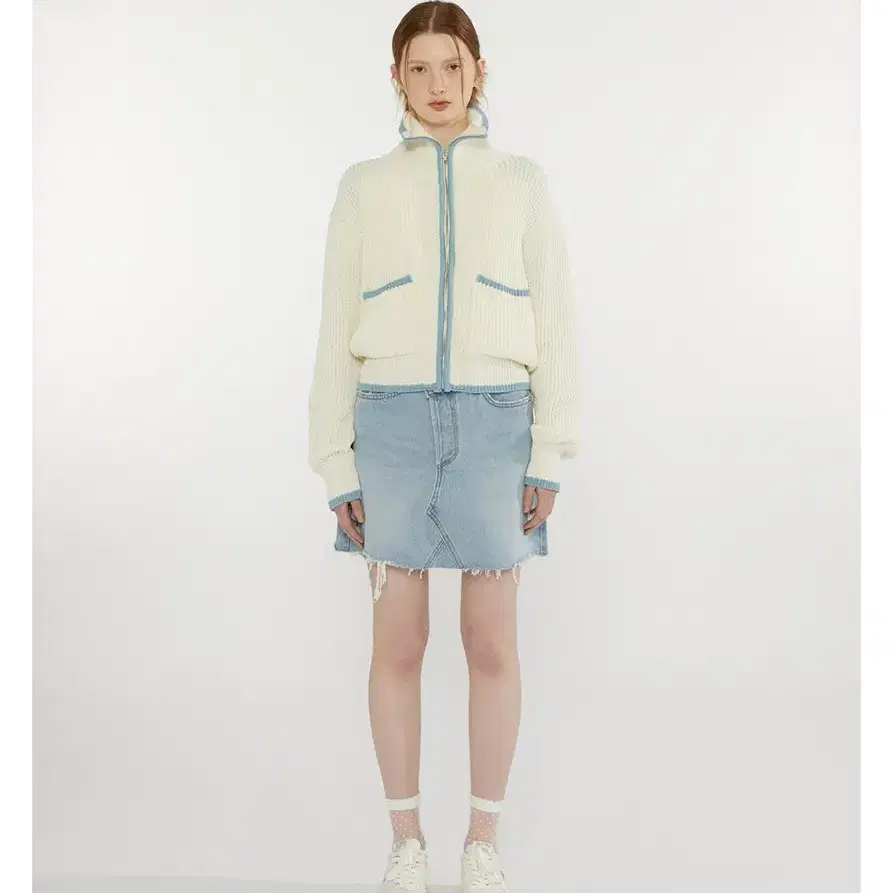 SSEMI daria zip up jacket (ivory)