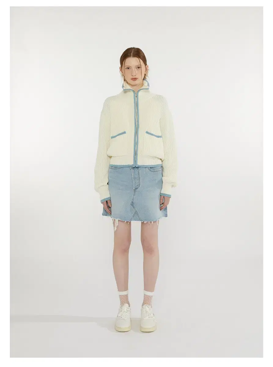 SSEMI daria zip up jacket (ivory)