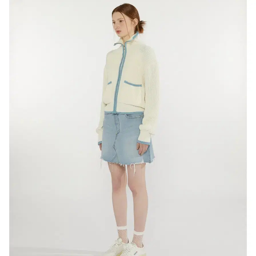 SSEMI daria zip up jacket (ivory)