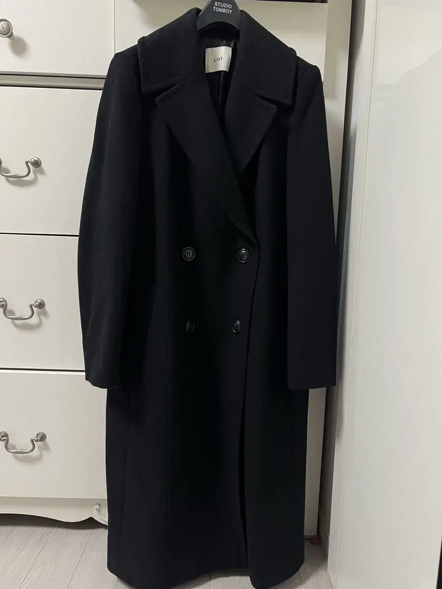 List Cashmere coat black