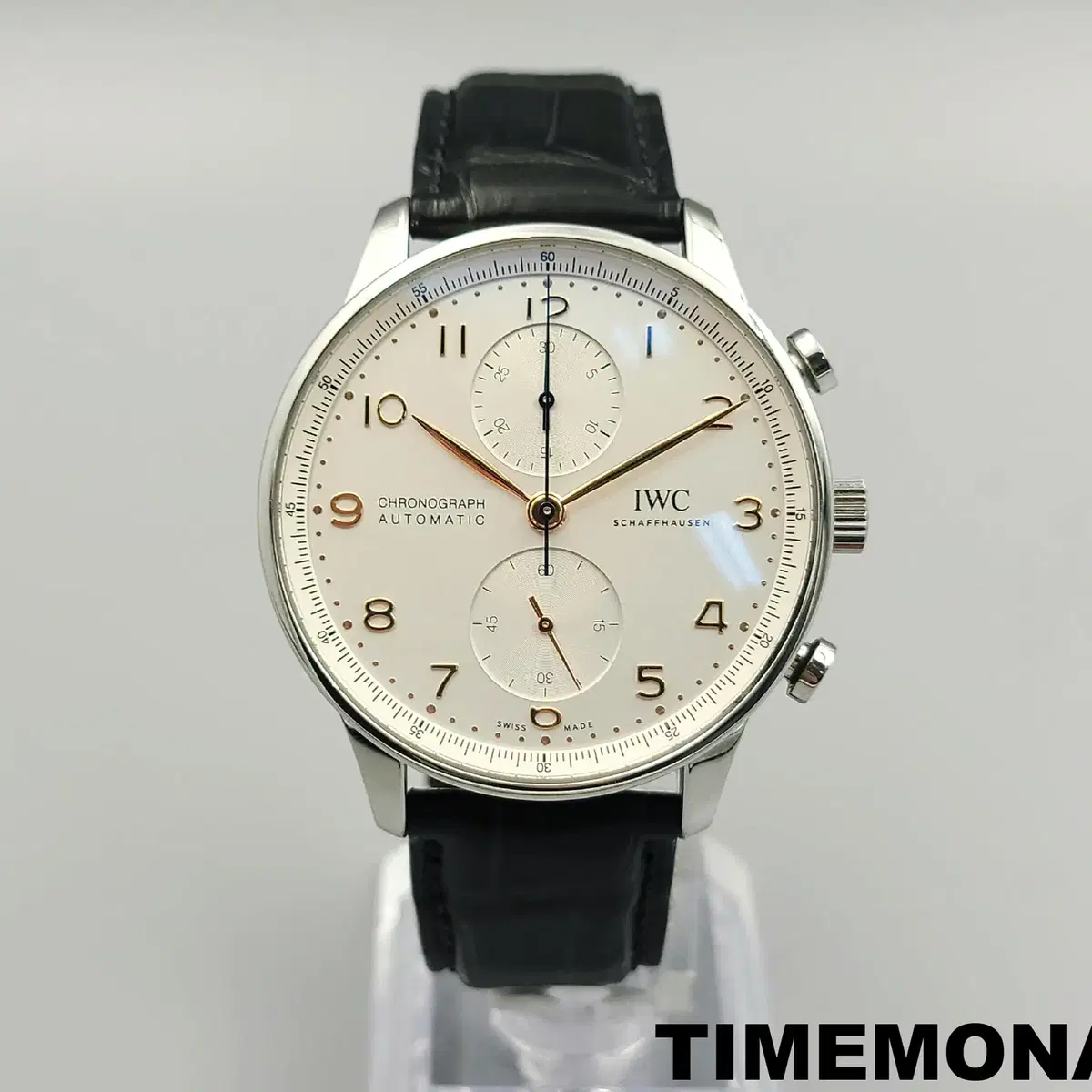 IWC 포르투기저 크로노그래프 41mm 스틸 악어가죽 (IW371604)