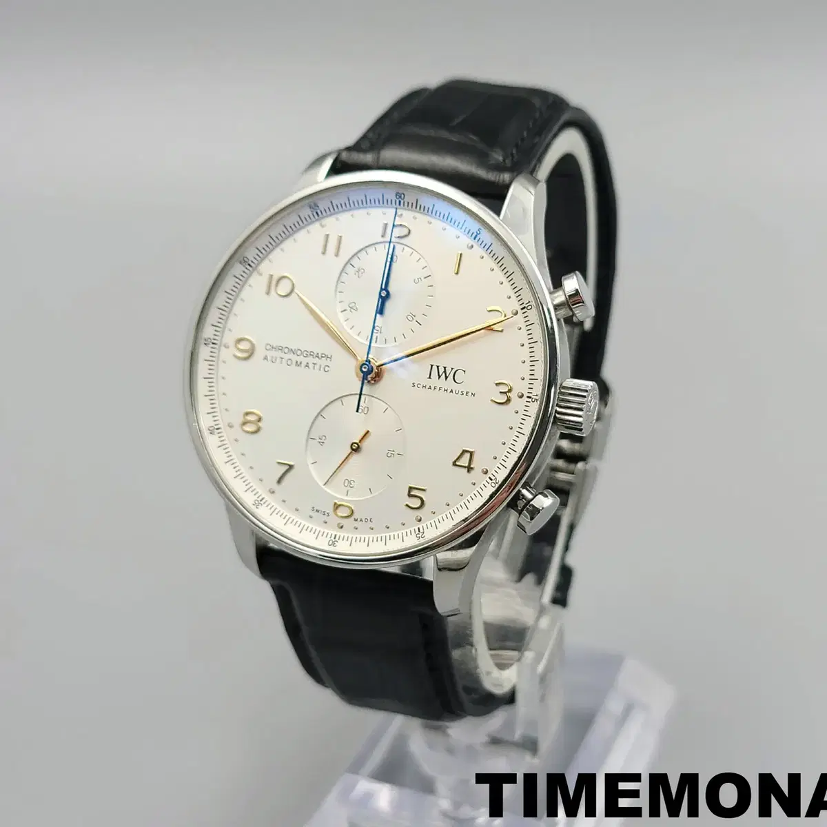 IWC 포르투기저 크로노그래프 41mm 스틸 악어가죽 (IW371604)