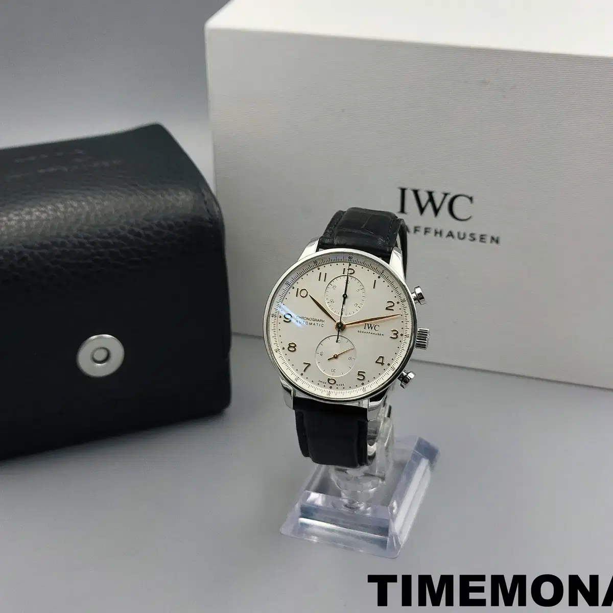 IWC 포르투기저 크로노그래프 41mm 스틸 악어가죽 (IW371604)