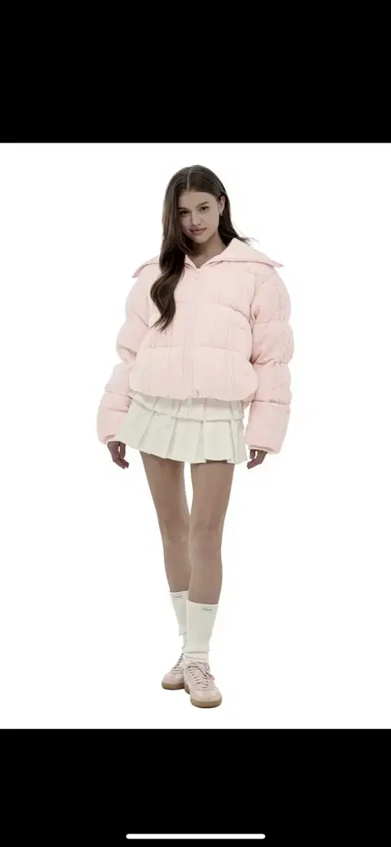 Cliché Knit Cable Chuu Padded Pink