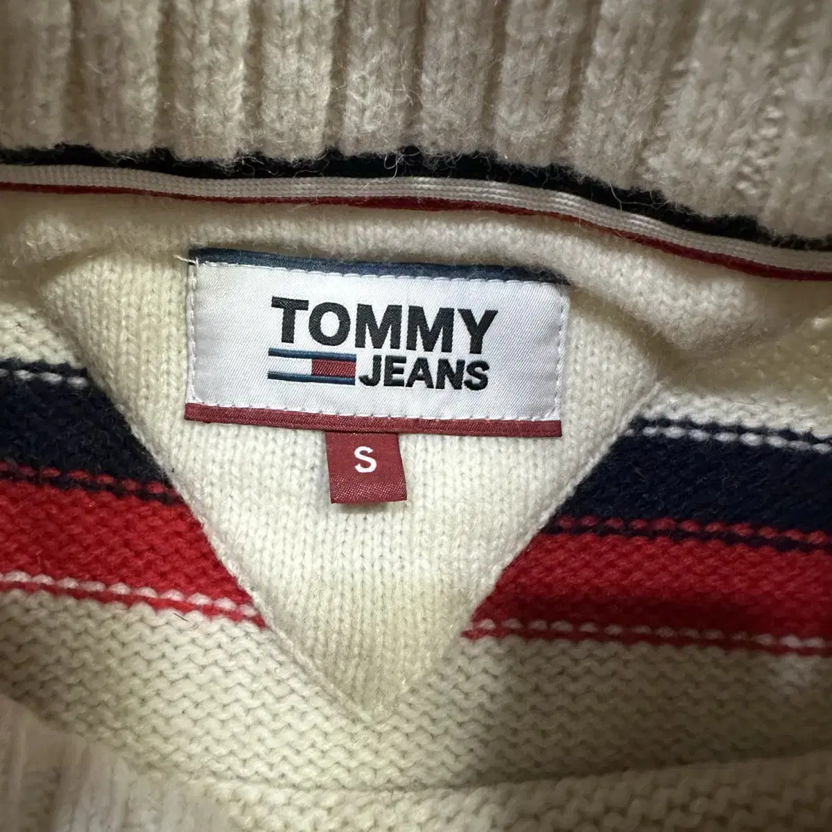 TOMMY-jeans 타미 진스 성조기 스트라이프 울 니트