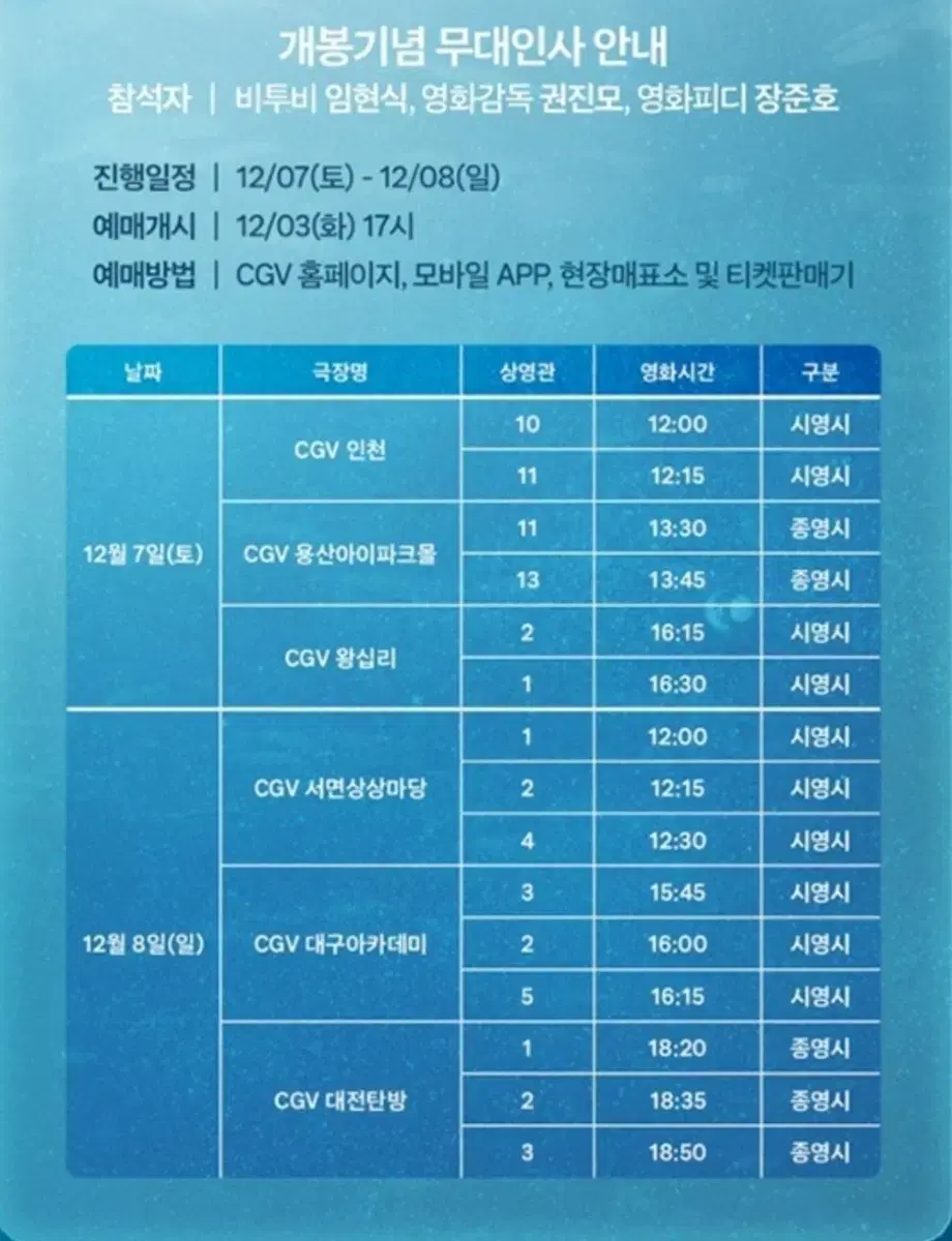 더 영 맨 앤드 더 딥씨 비투비 임현식 무대인사