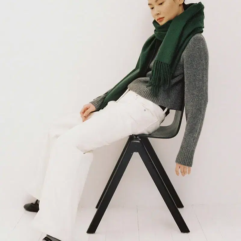 Ore 오어 Lambs Wool Scarf Green 목도리