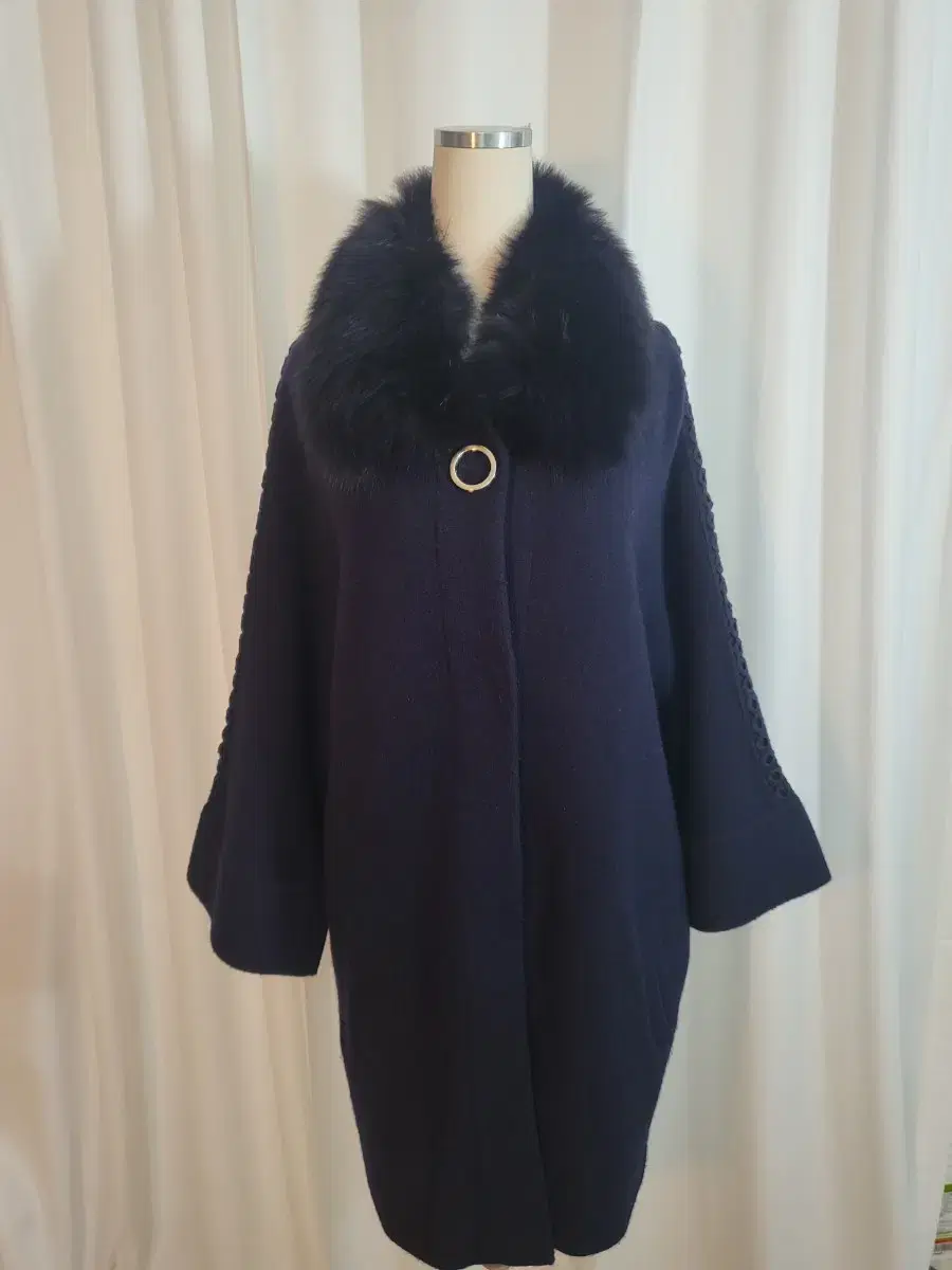 Cashmere Fox Fur Knit Coat