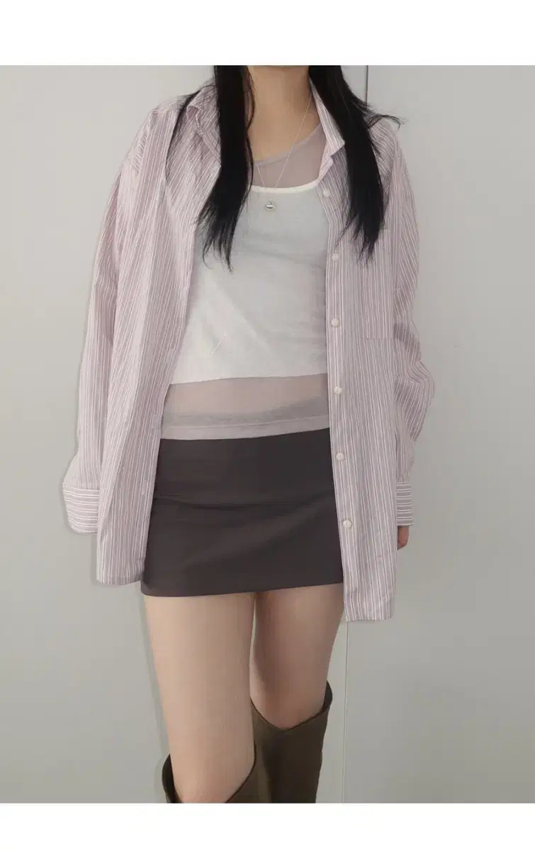 아워캐비넷 mix stripe shirts