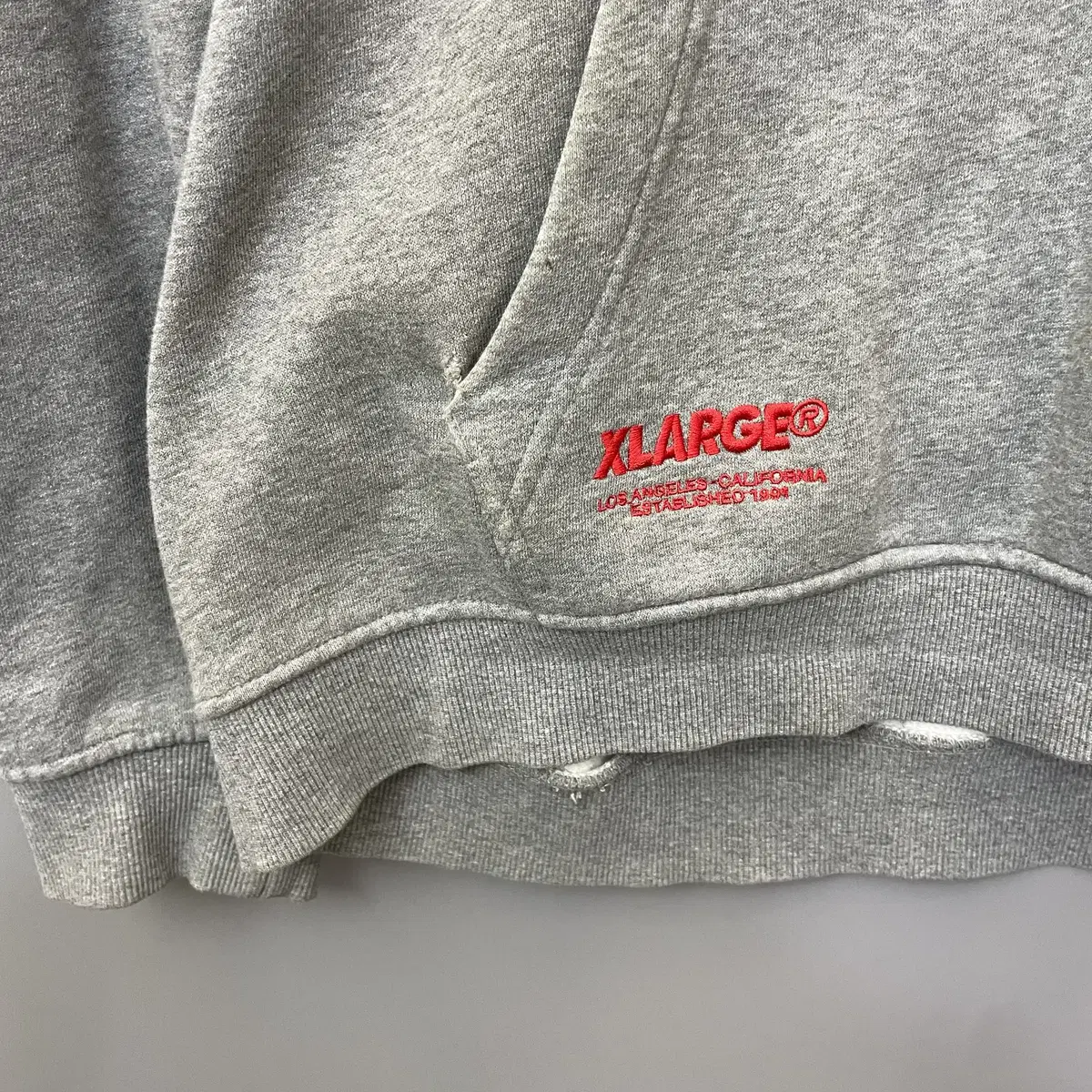 XLARGE 엑스라지 그레이 기모 후드티 2XL