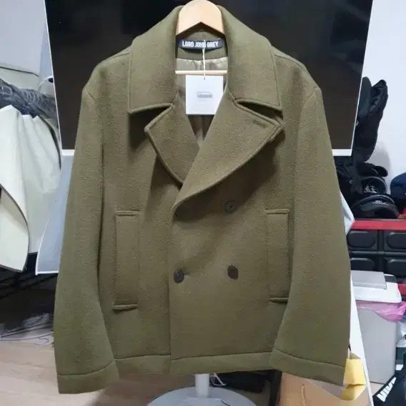 button up collar pea coat(M)